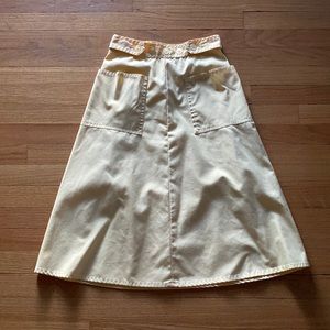 vintage yellow wrap skirt with pockets